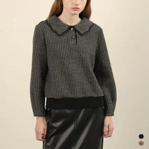 [올리비아로렌]올리비아로렌 물결 카라넥 티셔츠 VOCAL4W9321 애플아울렛