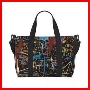 여성을위한 사용자 정의 벡터화 된 유명한 뉴욕 스트리트 비치 토트 백 Jean Michel Basquiats 대형 구획