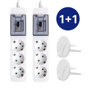 2개세트 코니야 국산 멀티탭 고용량 4000W 고전력 누전차단 3구 2.5M 화이트