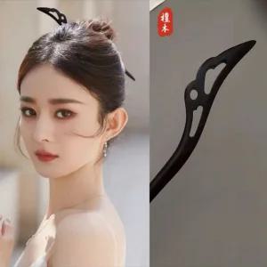 고급 올림머리 나무 비녀 진주 마블 라사탕 다이아몬드 구슬 헤어 머리 끈