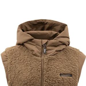 오클리 여성 뽀글이 따뜻한 조끼 베스트 갈색 깔깔이 하프