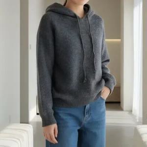 여성 니트 후드 티셔츠 무지 베이직 (TRT-972)