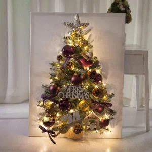 /플라워트리 크리스마스 액자 트리 장식 바이올렛천사캔버스 80cm