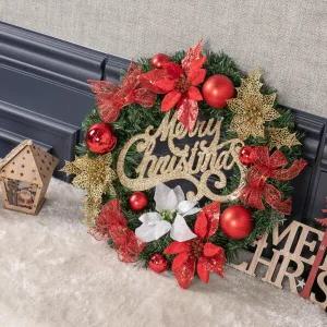 /플라워트리 크리스마스 리스 벽장식 포인 믹스 A 35cm 소품 데코