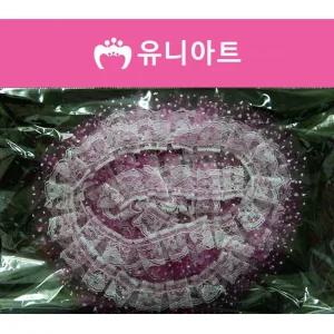 유니아트 만들기 재료 반짝이 레이스 자주