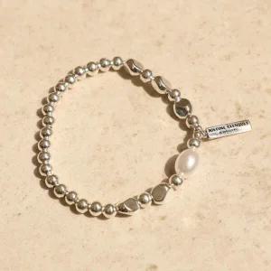 /루즈루나 엘리즈 925 실버 포인트 진주 참 은볼 팔찌 F30