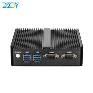 XCY 미니 PC 인텔 셀러론 J4125 쿼드 코어 듀얼 이더넷 PCIe 와이파이 HD VGA 팬리스 산업용 IPC 윈도우 리눅스 2x RS232
