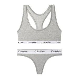 캘빈클라인언더웨어 CK 여성 코튼 스포츠브라 브라렛+티팬티 세트 QP1114+F3786 GREY926982