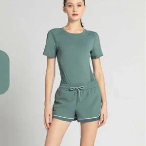 여자 트레이닝 여름 헬스 짐웨어 러닝 숏츠 반팔 세트