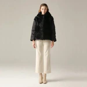 [롯데백화점]손정완 데일리룩 라곤 무스탕 후드 재킷 ZFJ44270