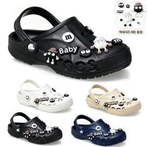 크록슬리퍼 클래식 바야 크록밴드 여성 남성 스포츠 샌들 + 액세서리 세트