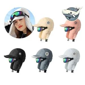 겨울 스키 모자 통합 고글 방한 캡 방한용 귀달이고글모자 패딩모자