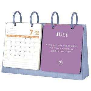 비비지 스몰 데스크 캘린더 -2026, 동기 부여 견적 , 2025년 7월부터 2026년 12월까지 18개월 가정용 및