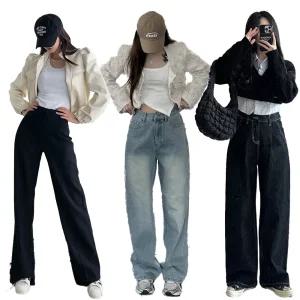 여성 와이드 팬츠 청바지 100종 세미 밴딩 정장 슬랙스 핀턱 스판 봄 가을 겨울 카고 코듀로이 빅사이즈