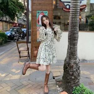 메르헨 플로 원피스 프릴 플라워 미니원피스