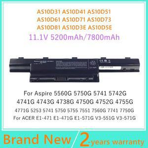 Acer AS10D31 Aspire 4741 5552G 5742 5750G 용 교체 배터리
