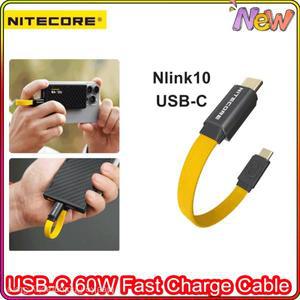 NLink10 USB-C 60W 고속 충전 케이블 NITECORE NB10000 보조베터리 전화용 7CM 짧은 듀얼 Type-C 자기 저장