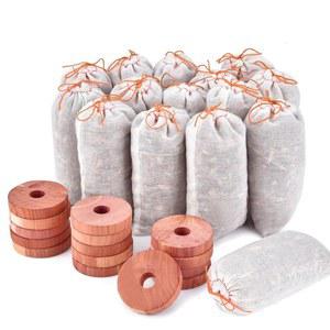 옷 보관용 호모데 시더 블록, 서랍 및 옷장용 주머니, 향기로운 우드 칩 걸이 링, 향이 나는 의류 가방 프레시너, 30팩