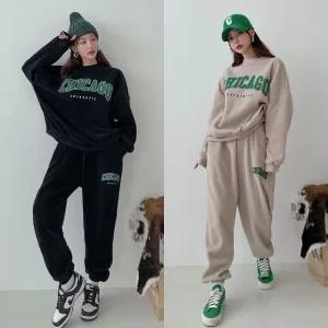 여성 겨울 양기모 후리스 맨투맨 조거팬츠 트레이닝 세트 PST0160S 빅사이즈 루즈핏