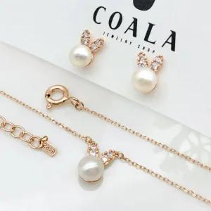 스튜디오코알라 스와로브스키 진주 목걸이 귀걸이 혼주 세트