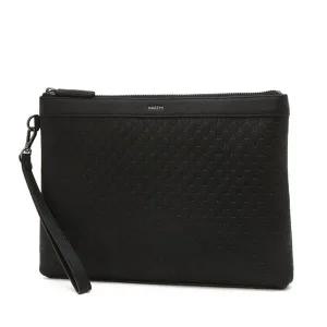 [헤지스](대구신세계)블랙 이니셜패턴 소가죽 클러치백 HJHO6E830BK