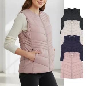 여성 버팔로 라운드넥 경량 패딩 사선 조끼 아웃도어 작업복 이너 웰론 BFL 등산 베스트