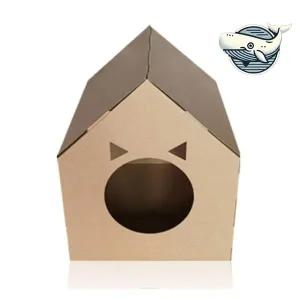 [셀러에이드]귀여운 고양이 종이집 조립식 사각형 애완동물