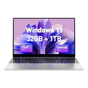 2025 최신 15.6인치 노트북, Windows 11, 32GB 듀얼 채널 RAM 1TB SSD, 쿼드 코어 N5095 프로세서(최대 2.9GHz), 1080P 풀 HD 디스플레이, 백라이트 키보드, USB3, HDMI, WiFi, BT와 호환되는 노트북 컴퓨터