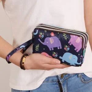 코끼리 3단 파우치 통장 지갑 가방 여행 돈가방 클러치