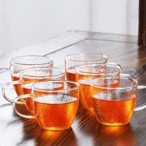 내열 투명 유리 찻잔 컵 허브티 홍차 내열강화유리 투명찻잔 꽃찻잔