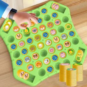 동물 플립 체스 보드 게임 108 카드 클래식 전략 게임 사고인지 부모 자녀 대화 형 퍼즐 파티 장난감