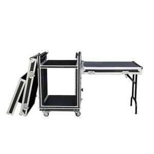 콘솔 엠프 믹서 단층 12U 음향박스 랙케이스 작업대 선반 3도어 컴퓨터 이동식