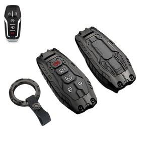 포드용 헤비 키 포브 커버 케이스 프로텍터, 키체인, 포드 F150 머스탱 익스플로러 엣지 퓨전 링컨 MKZ MKC MKX(모델-B 블랙) 액세서리