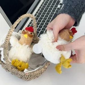 [하프클럽/알티피아]알낳는 베이직 누르면 퀭한 직장인 올데이 닭 인형 가