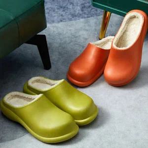 겨울 슬리퍼 따뜻한 사무실 푹신한 털 슬리퍼 방한 여성 실내화 베란다 논슬립 병원 주방 보온 남성 실내