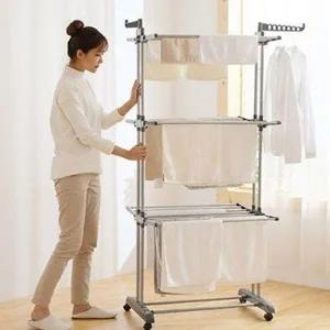 이동식 건조대 조립식 튼튼한 대용량 빨래 건조대 실내건조대 이불 수직 스테인리스 베란다 확장형 선반