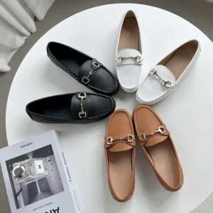 바닐라슈 페이멀 소가죽 장식 탄력창 키높이 로퍼슈즈(3cm)