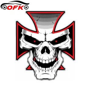 해골 스티커 포함 멋진 말타 십자가, 노트북 스케이트보드 자전거 데칼, 만화 자동차 13cm x 11.2cm