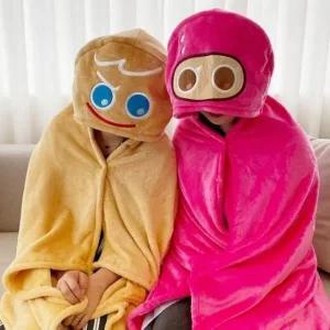 쿠키런 킹덤 입는 후드 담요  굿즈 캐릭터 집순이 망토 선물 극세사 캠핑 차량용 블랭킷