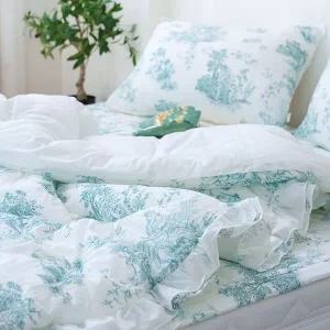 갤러리아 리빙홈 뜨왈 프릴 30수 광목 차렵 침구세트 Q 이불 패드 베개커버