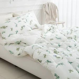 갤러리아 리빙홈 싱그러운 잎사귀 40수 광목 순면 차렵 이불세트 Q ( 이불 +
