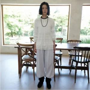 [롯데백화점]써스데이 아일랜드 [여성] 오픈형 레이스 블라우스 T256MBL155W