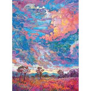 어른용 500개 퍼즐 글리터 추상 선셋 직소 뒷면에 글자가 있는 도전 게임 (20.5인치 x 15인치)