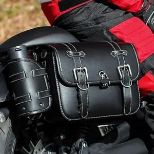 레트로 오토바이 사이드가방 잠금 라이딩 사이드백 카키