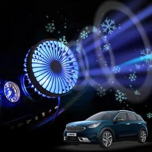 더뉴니로 차량용 송풍구 호환 선풍기 시즌3용 쿨링팬 무드등 각도조절 숭거치 시원한 미니 작은 용써큘레이