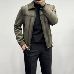 [바쏘옴므]25FW 스웨이드 가죽 워싱 트러커 자켓 WSZ3-UA31-AKH