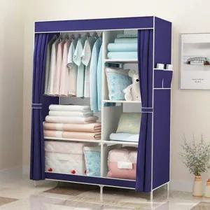 시스템 행거 철제 커튼형 수납 조립식 행거 원룸 오픈형 수납장 정리함 자취방 기숙사 접이식 옷방 선반