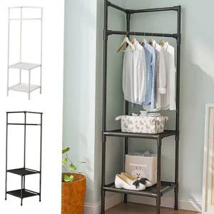 스탠드 옷걸이 조립식 철제 선반형 코너 행거 수납 원룸 자취방 다용도 신발 틈새 옷장 가방