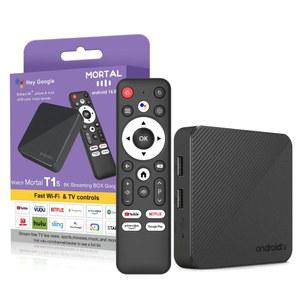 셋톱박스 안드로이드 14 TV 박스 Mortal T1S Wifi6 스마트 4K 시어터 무료 생방송 AllwinnerH313 넷플릭스 유튜브 100M Bluetooth