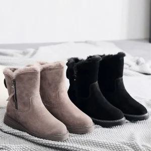 브이숍  베리슈 여성 겨울 스웨이드 털안감 미들 방한털부츠 앵클 숏부츠  굿딜 BUyuS